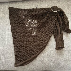 Forever 21 Crochet O-Ring Swim Cover-Up Sarong Mini Skirt